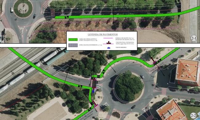 Obras de construcción de nuevos tramos de carril bici